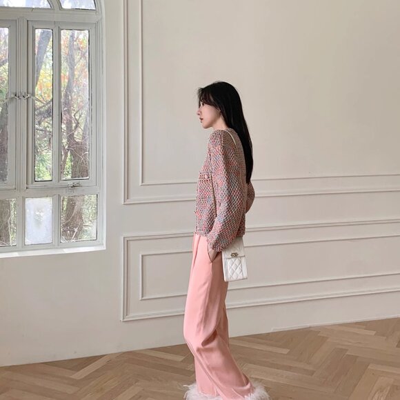 CHICJOC 100% Cotton Hand-Knitted Cardigan with Loro Piana Yarn size 38 - Picture 12 of 16